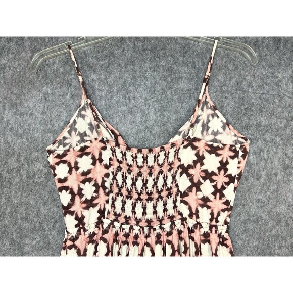 Loft Dress Size 10 Pink Floral Smocked Back Strappy Midi Sleeveless Boho Fairy - Picture 5 of 6